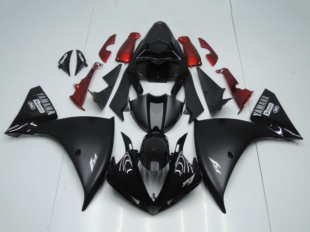 Online Negro Brillante Negro Mate Rojo Carenado Moto Yamaha YZF R1 2012-2014