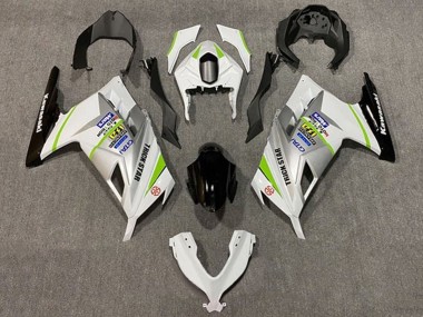 Online Blanco Plata Verde Negro Carenado Moto Kawasaki EX300 2013-2024