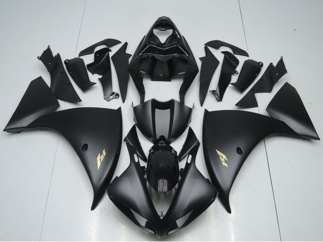 Online Negro Brillante Negro Mate Oro Calcomanías Carenado Moto Yamaha YZF R1 2012-2014