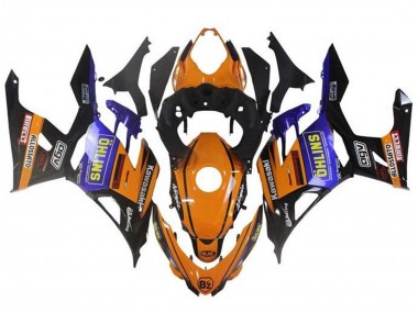 Online Naranja Negro Azul Amarillo OHLINS Carenado Moto Kawasaki Ninja 400 2018-2024