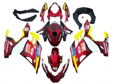 Online Rojo Amarillo Blanco Azul EVA Racing Carenado Moto Kawasaki Ninja 400 2018-2024
