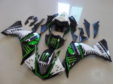 Online Blanco Negro Verde Monstruo Carenados Moto Yamaha YZF R1 2012-2014