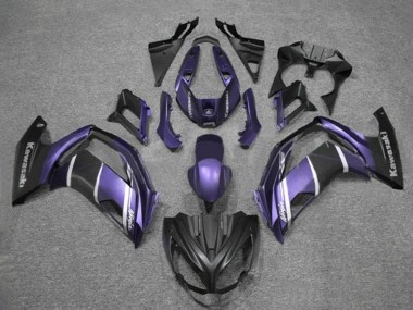 Online Púrpura Plata Negro Mate Carenado Moto Kawasaki Ninja 650 EX650 2012-2016
