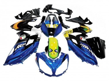 Online Azul Amarillo Tiburón Carenado Moto Kawasaki Ninja 650 EX650 2012-2016