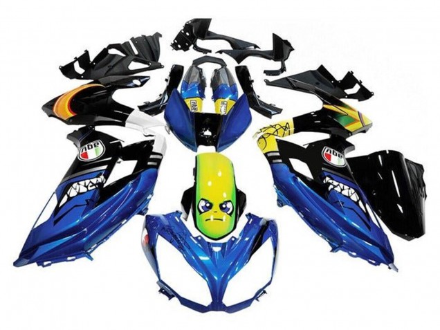 Online Azul Amarillo Tiburón Carenado Moto Kawasaki Ninja 650 EX650 2012-2016