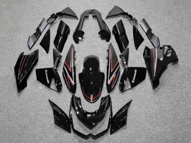 Online Negro Brillante Rojo Raya Carenado Moto Kawasaki Z1000 2010-2013