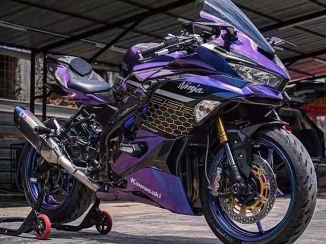 Online Púrpura Azul Oro Gradiente Honeycomb Carenado Moto Kawasaki ZX25R ZX-25R 2019-2025