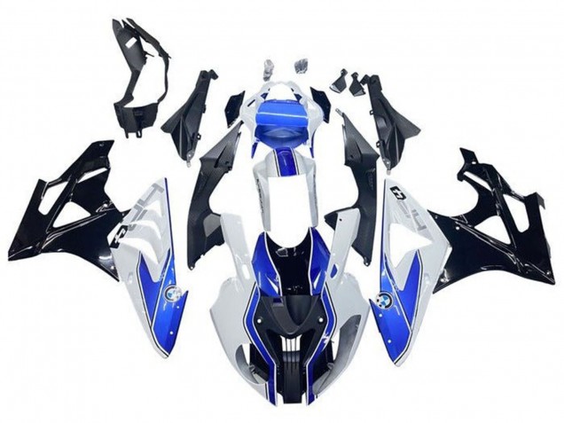 Online Blanco Azul Negro Brillante HP Carenado Moto BMW S1000RR 2009-2014