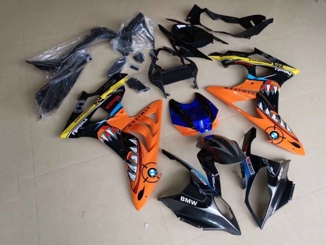 Online Amarillo Azul Naranja Negro Tiburón Carenado Moto BMW S1000RR 2009-2014