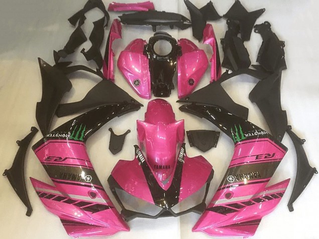 Online Rosa Negro Verde Monstruo Carenado Moto Yamaha YZF R3 2015-2018