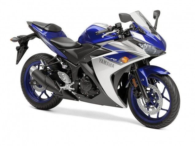 Online Plata Azul Negro Carenado Moto Yamaha YZF R3 2015-2018