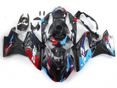 Online Azul Rojo Falso FibraCarbono Carenado Moto BMW S1000RR 2017-2018