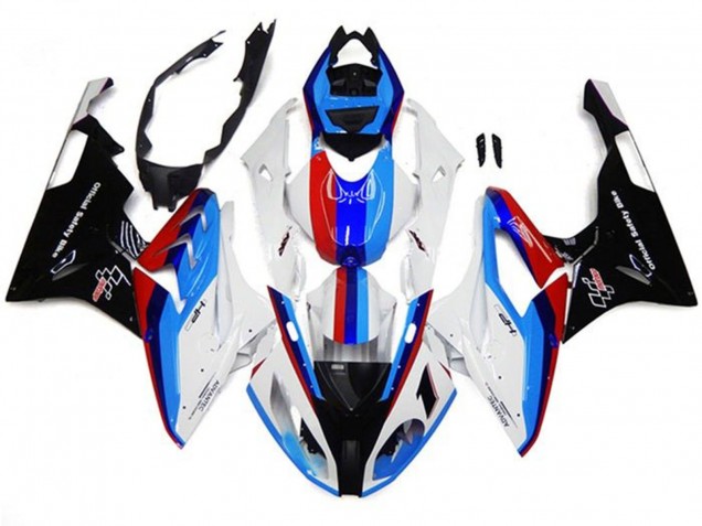 Online Blanco Azul Rojo Negro Raya Carenado Moto BMW S1000RR 2017-2018