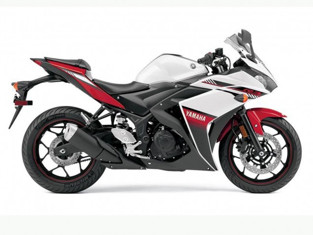 Online Blanco Rojo Negro Carenado Moto Yamaha YZF R3 2015-2018