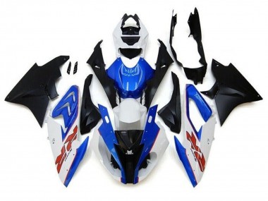 Online Blanco Azul Negro Mate Pinstripe RR Carenado Moto BMW S1000RR 2017-2018
