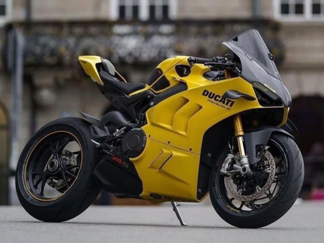 Online Amarillo Negro Carenado Moto Ducati Panigale V4 V4S 2022-2024