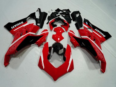Online Rojo Blanco Negro Brillante Raya Carenado Moto Ducati Panigale V4 V4S 2020-2021