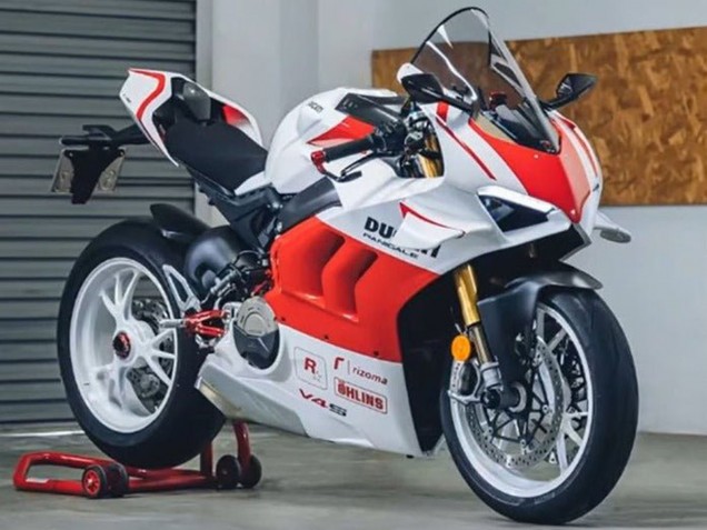 Online Blanco Rojo Carenado Moto Ducati Panigale V4 V4S 2020-2021