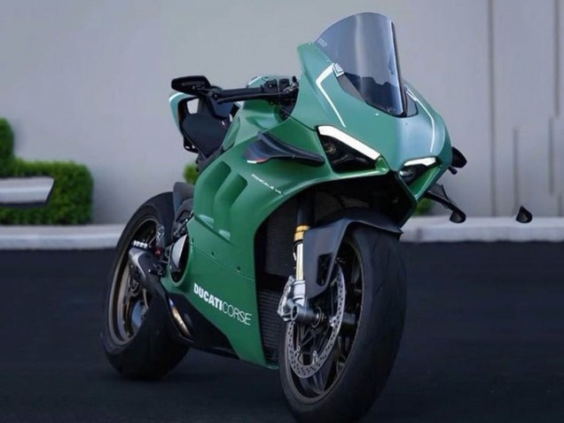Online Verde Mate Blanco Carenado Moto Ducati Panigale V4 V4S 2020-2021