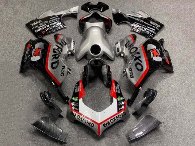 Online Plata Blanco Rojo Negro FibraCarbono Estilo Carenado Moto Ducati Panigale V4 V4S 2020-2021