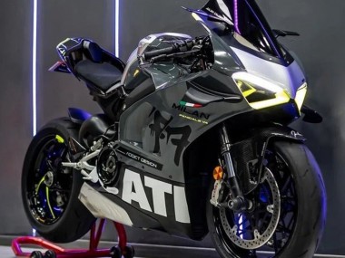 Online Gris Blanco Amarillo Negro Carenado Moto Ducati Panigale V4 V4S 2020-2021