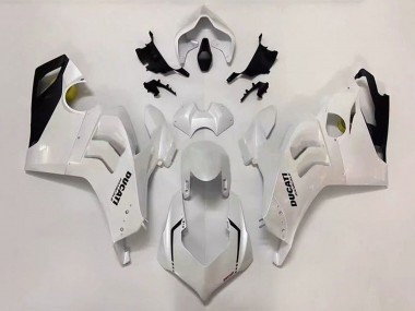 Online Blanco Perla Negro Brillante Carenados Moto Ducati Panigale V4 V4S 2020-2021