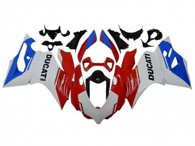 Online Blanco Rojo Azul Carenado Moto Ducati Panigale 1199 2011-2014
