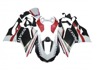 Online Blanco Rojo Negro Mate Carenado Moto Ducati Panigale 1199 2011-2014