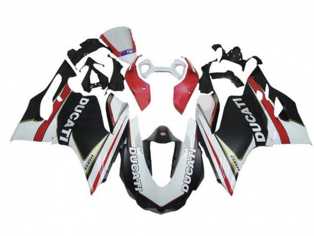 Online Blanco Rojo Negro Mate Carenado Moto Ducati Panigale 1199 2011-2014