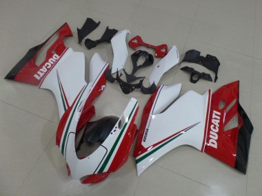 Online Blanco Rojo Verde Negro Brillante Carenado Moto Ducati Panigale 899 2011-2014