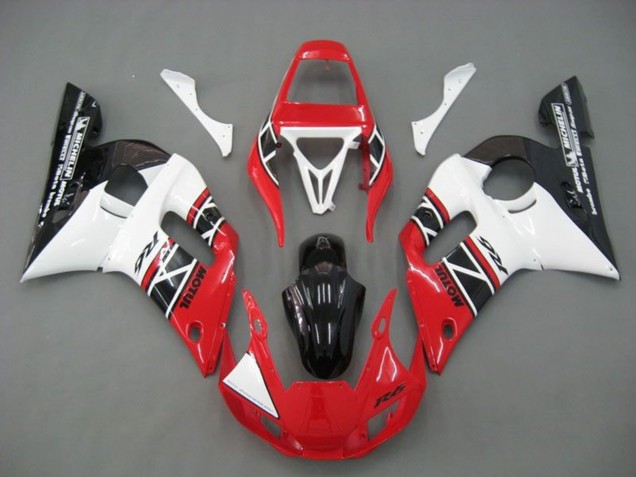 Online Blanco Rojo Negro Brillante Carenado Moto Yamaha YZF R6 1998-2002