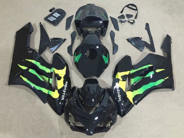 Online Negro Brillante Verde Amarillo Monstruo Carenado Moto Honda CBR1000RR 2004-2005