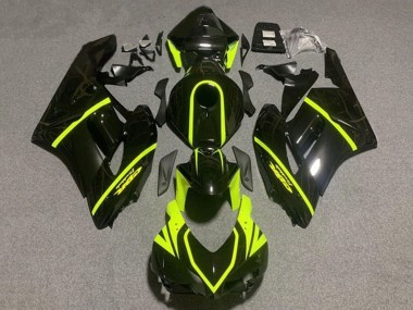 Online Negro Brillante Alta Visibilidad Amarillo Raya Carenado Moto Honda CBR1000RR 2004-2005