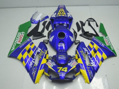 Online Azul Amarillo Verde MoviStar Carenado Moto Honda CBR1000RR 2004-2005