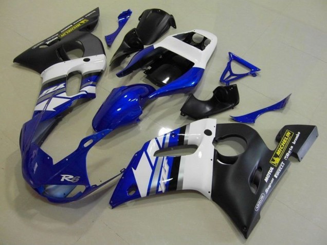 Online Blanco Azul Negro Mate Motul Michelin Carenado Moto Yamaha YZF R6 1998-2002