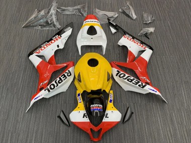 Online Amarillo Blanco Rojo Negro Brillante Repsol HRC Carenado Moto Honda CBR600RR 2007-2008