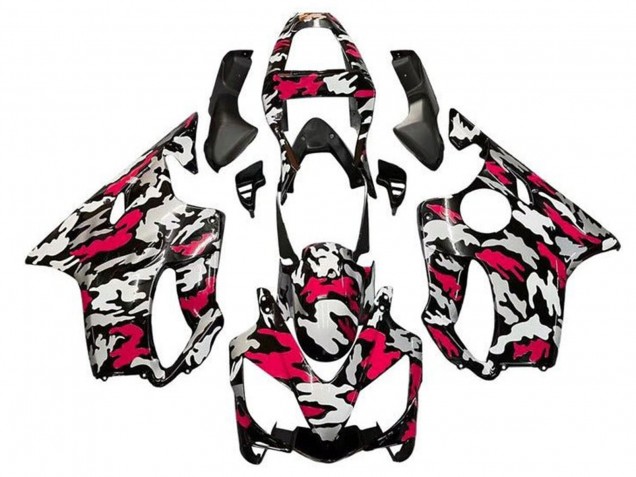 Online Negro Rojo Gris Camouflage Carenado Moto Honda CBR600 F4i 2001-2003