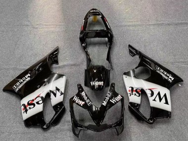 Online Negro Brillante Blanco West Carenado Moto Honda CBR600 F4i 2001-2003