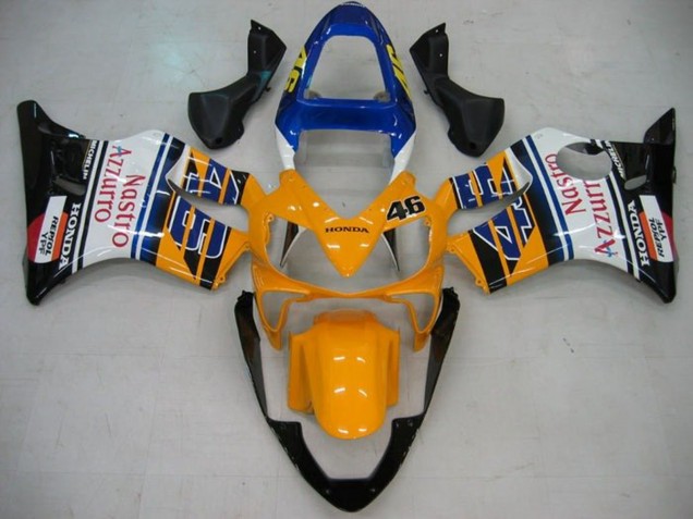 Online Amarillo Blanco Azul Negro Brillante Nastro Azzurro Carenado Moto Honda CBR600 F4i 2001-2003