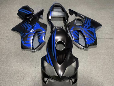 Online Azul Negro Mate Cráneo Carenado Moto Honda CBR600 F4i 2001-2003