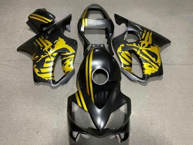 Online Oro Negro Mate Cráneo Carenado Moto Honda CBR600 F4i 2001-2003