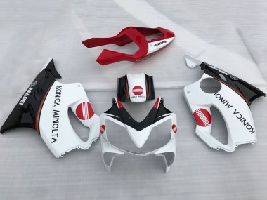 Online Blanco Rojo Negro Brillante Konica Minolta Carenado Moto Honda CBR600 F4i 2001-2003