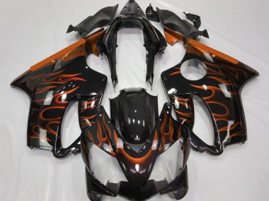 Online Negro Brillante Naranja Llama Carenado Moto Honda CBR600 F4i 2004-2007