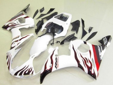 Online Blanco Rojo Negro Llama Michelin Carenado Moto Yamaha YZF R6 2003-2004