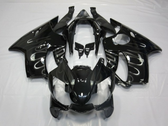 Online Negro Brillante Blanco Llama Carenado Moto Honda CBR600 F4i 2004-2007