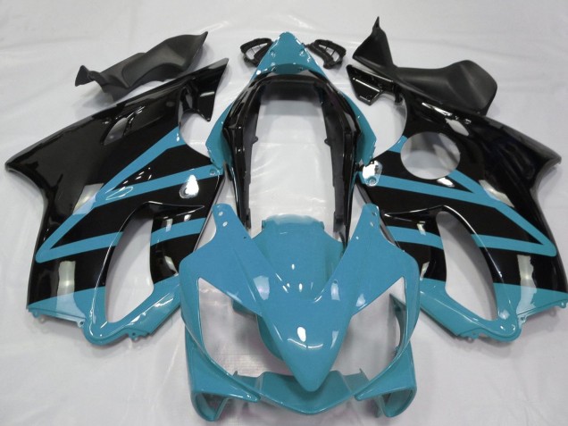 Online Azul Claro Negro Brillante Carenado Moto Honda CBR600 F4i 2004-2007