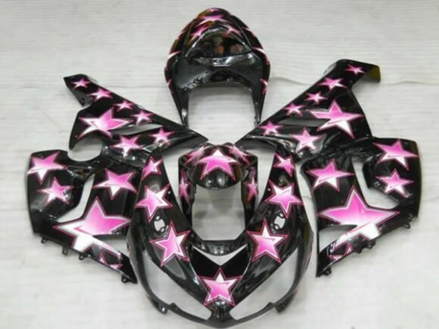 Online Negro Rosa Estrella Carenado Moto Kawasaki ZX6R 2005-2006
