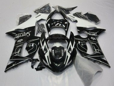 Online Negro Brillante Blanco Corona Extra Tribal Carenado Moto Kawasaki ZX6R 2005-2006