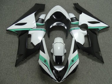 Online Blanco Negro Verde Carenado Moto Kawasaki ZX6R 2005-2006
