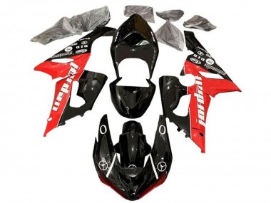 Online Negro Brillante Rojo Blanco Jordan Carenado Moto Kawasaki ZX6R 2005-2006